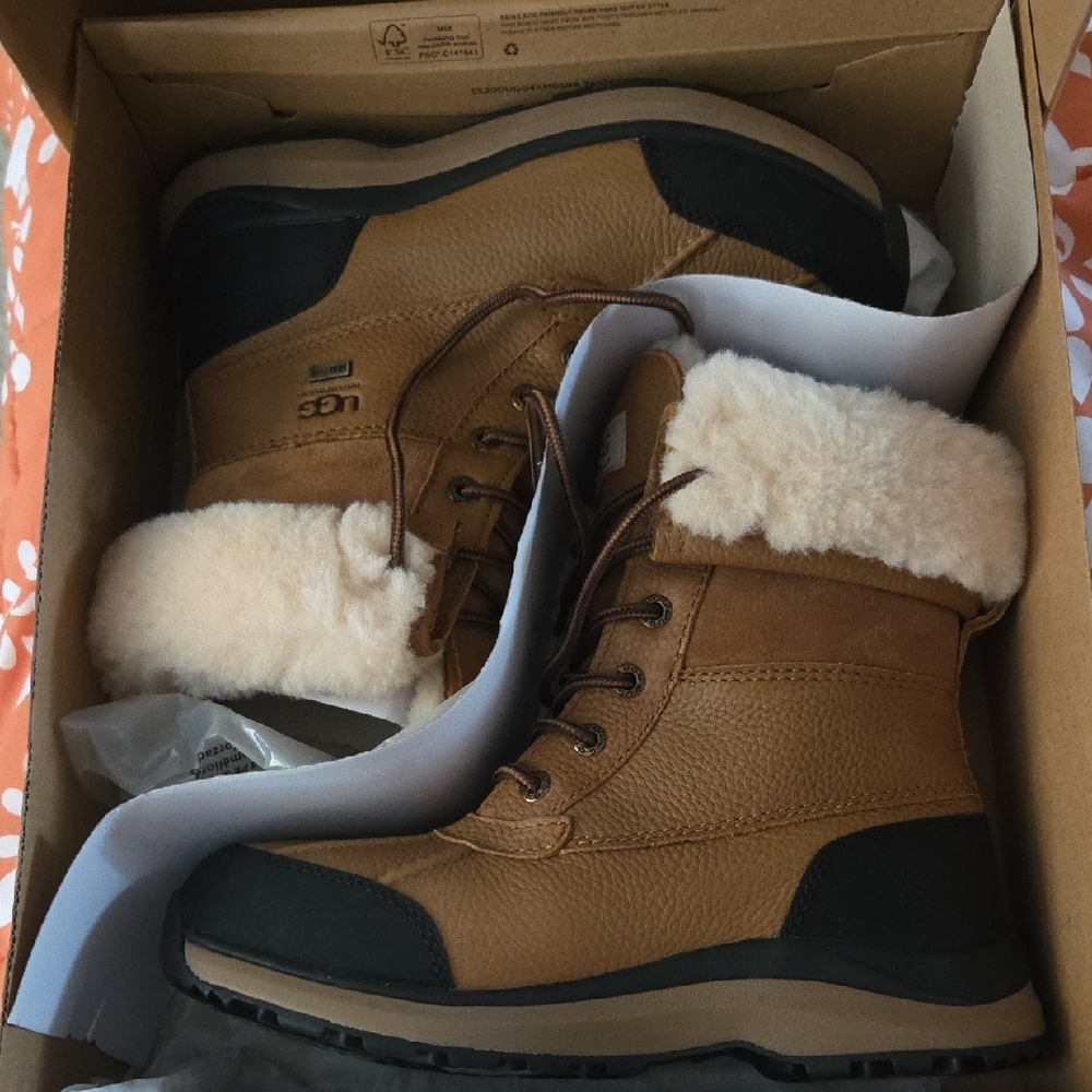 UGG Tan and Black Fur-Lined Boots